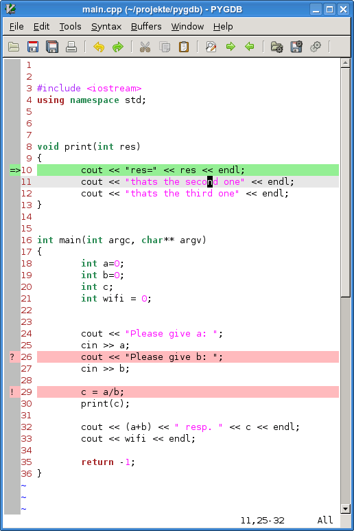 pygdb in vim